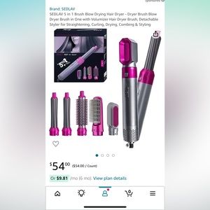 Sedlav 5 in 1 hot air hair styling tool - NIB